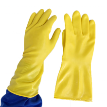 PVC full immersion latex glove industrial rubber yellow safety hand gloves